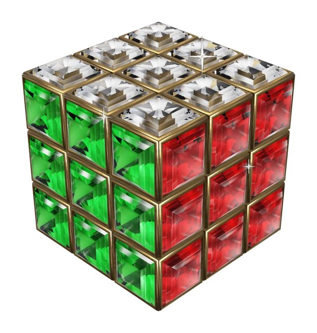 Jewel 3×3 cube set in gold