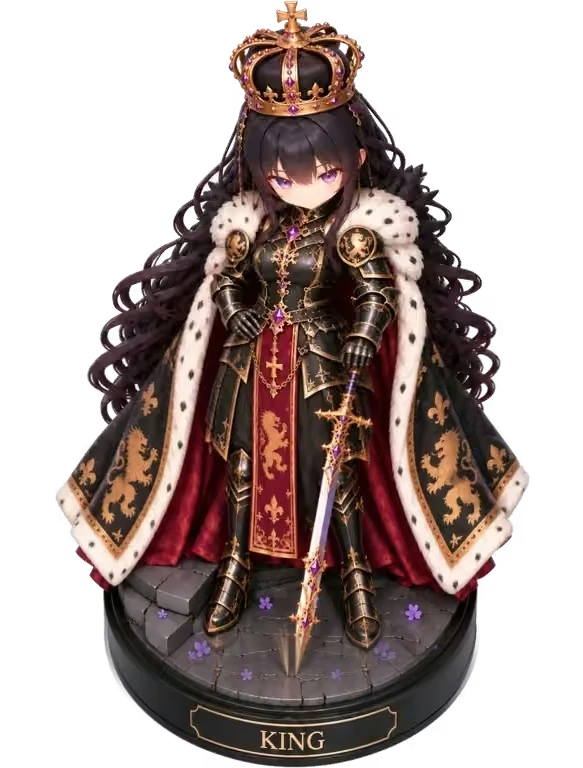 Black king character piece