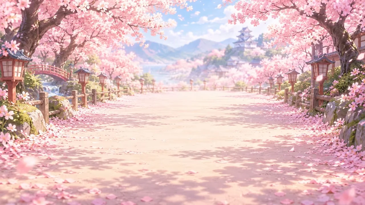 Shogi cherry blossom background